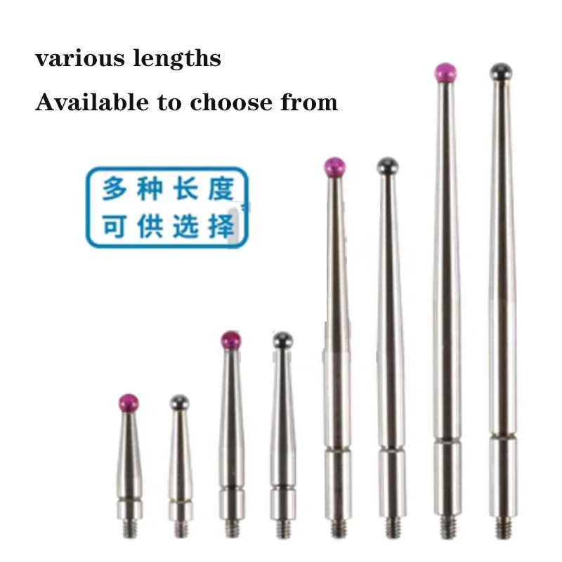 M1.4 M1.6 M1.8 M2 Thread 2mm Head OD 15mm / 44.5mm Length Ruby Head Pin Gauge Micrometer Tip Lever Dial Test Indicator Probe dial test indicator probe