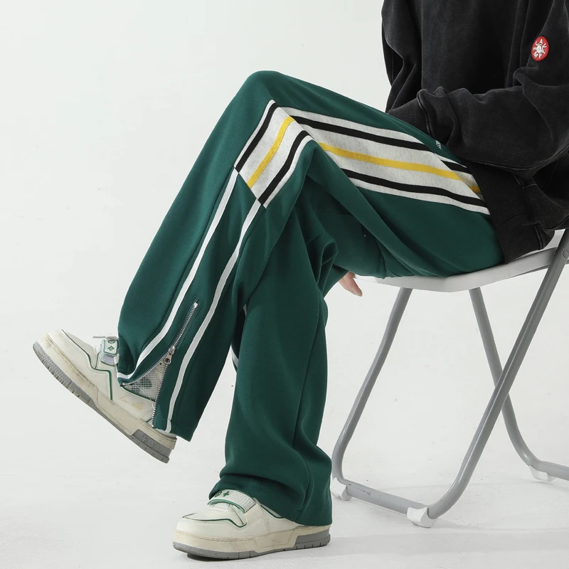 

Zongke Striped Straight Pants Man Korean Autumn Clothes Men Sweatpants Jogging Men's Joggers Work Wear Streetwear Trousers 2023