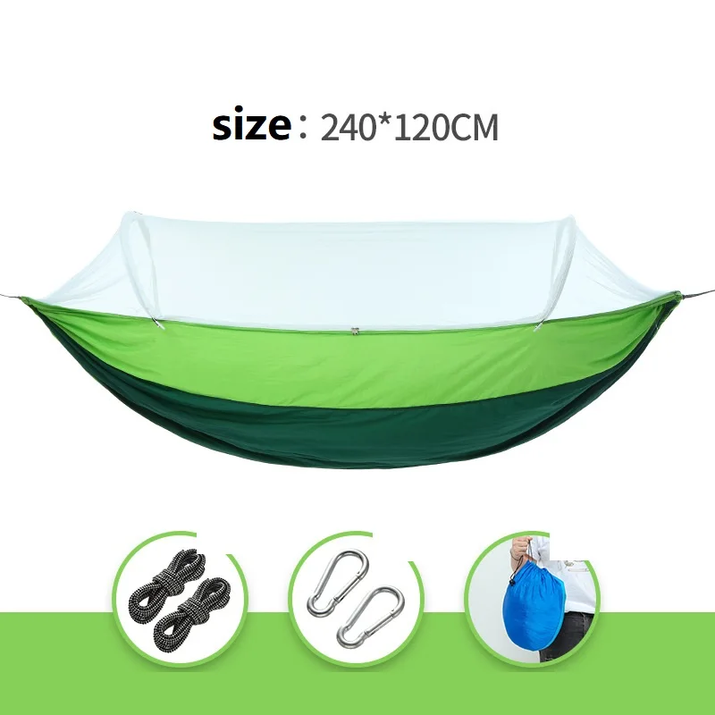 Mosquito hammock 1-2 Person Portable Outdoor Camping Hammock with Mosquito Net High Strength Parachute- Fabric Hanging Bed Hunti 