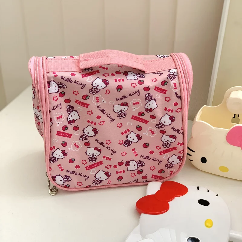 Hello Kitty-Trousse de maquillage pour femme, sac oranizer de