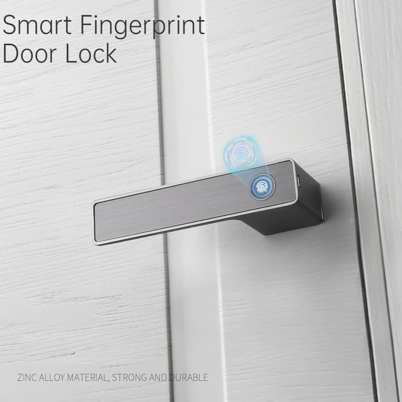 

Fingerprint lock smart door lock Keyless entry Biometric Fingerprint Type-C mechanical key unlock Wooden door Electronic Lock