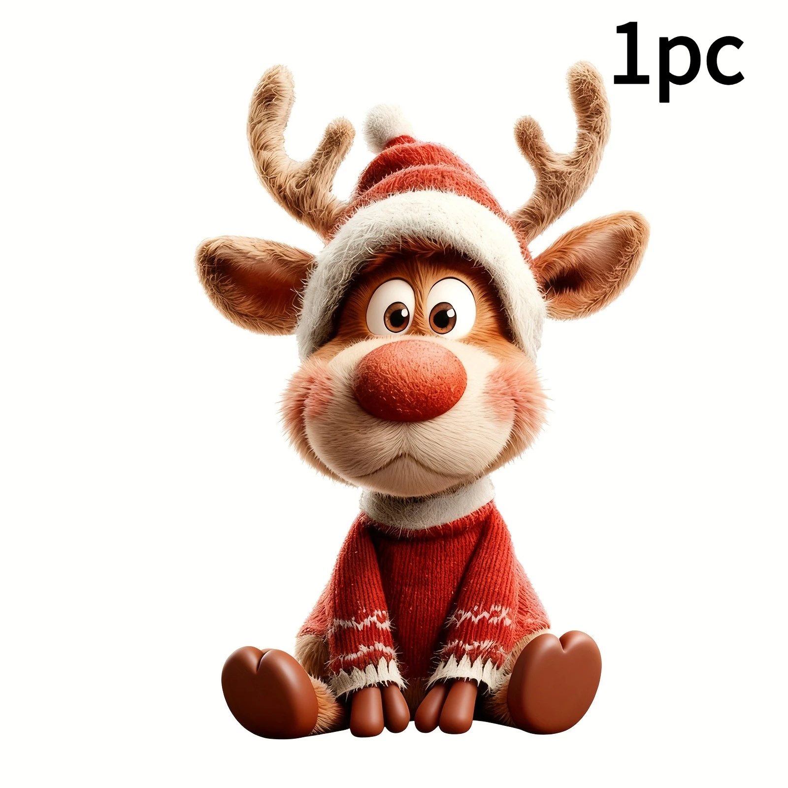 1 יחידה קישוט חלון דמוי צבי קרטון חמוד - מדבקת קלינג סטטית, קישוט חוזר לחגים - אמנות קיר לחדר המרכזי