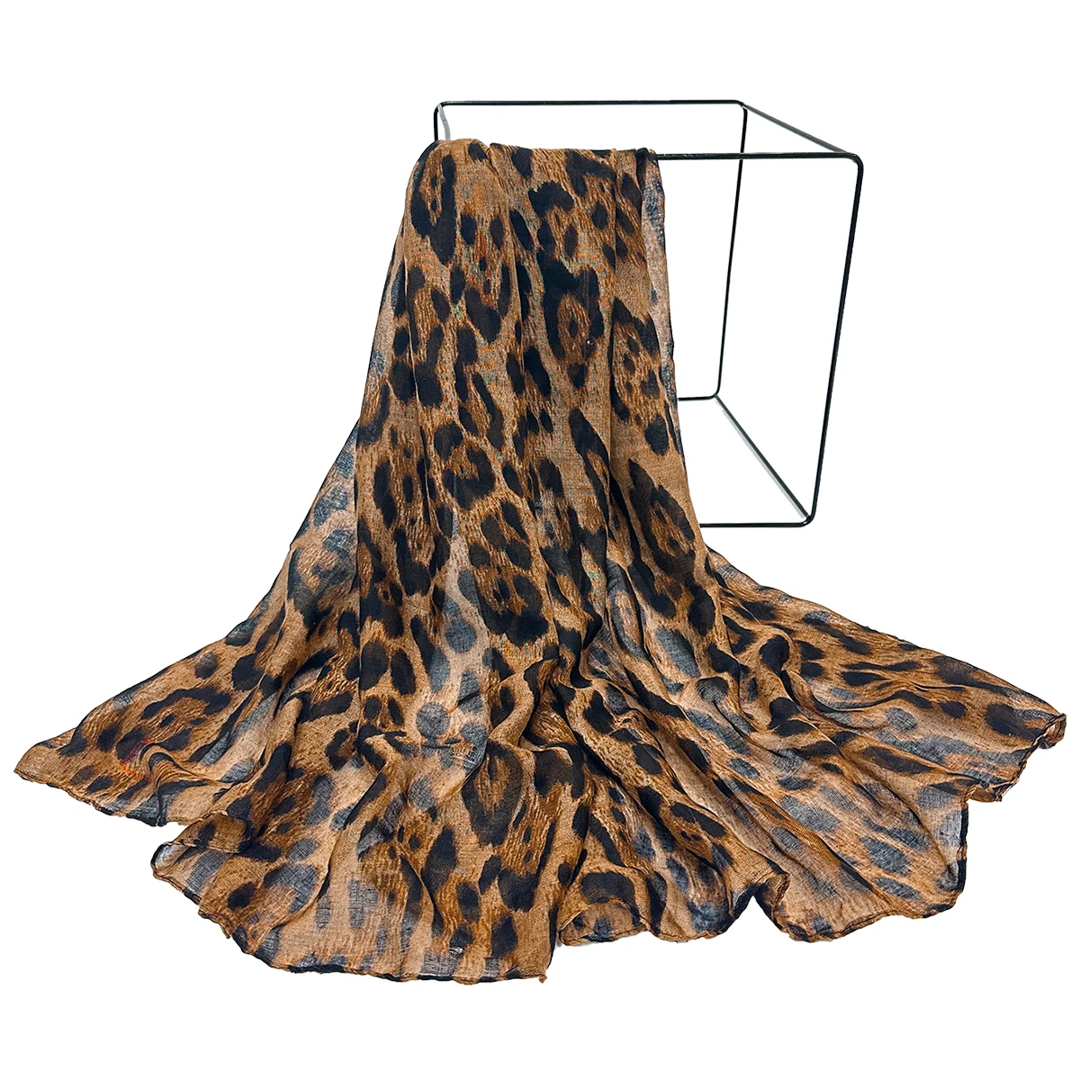 A fashionable voile leopard print soft thin women's scarf shawl 5