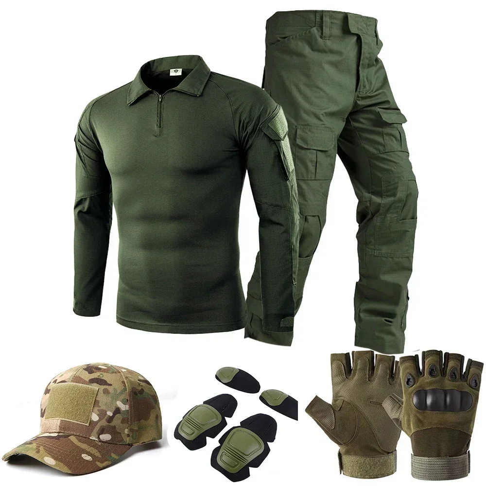 Tactical Uniform Suits Milit Outdoor Camo Suit Hunting Pants Men Combat Shirts Trainning Airsoft Paintball Clothes Sets 2