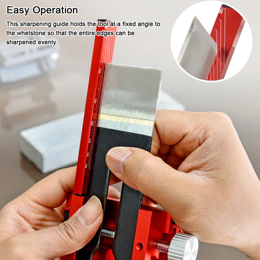 Manual Knife Sharpener Metal Sharpener Abrasive Tools Sharpening Jig Angle Adjustable Inclined Edges Wood Chisel Fixing Bracket