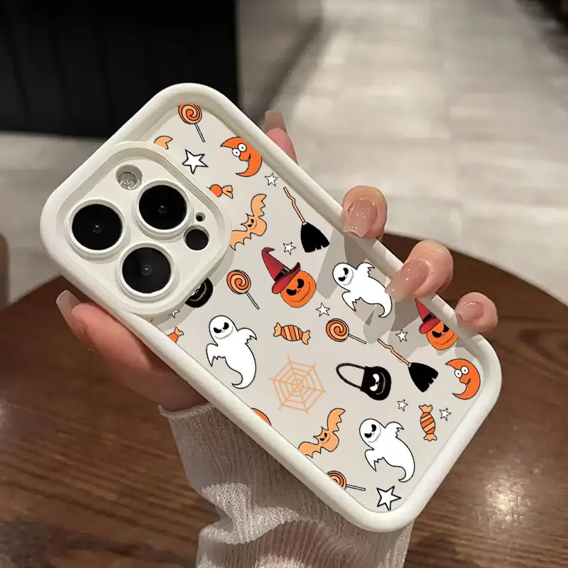 Fun Halloween Pumpkin Ghost Phone Case - Soft Back Cover