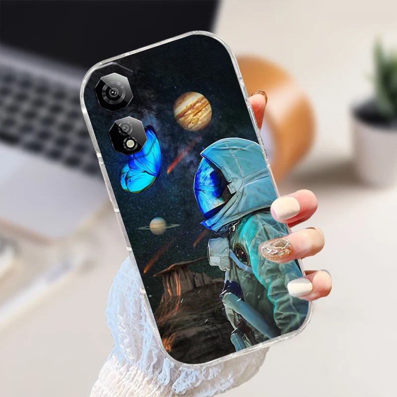 Shockproof Clear Silicone TPU Phone Case with Cute Animal Design