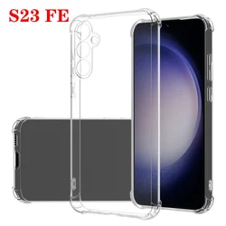 Enhanced Shockproof Clear Silicone Phone Case - 1.5MM Thick Transparent Design - Galaxy S23 FE (Clear)