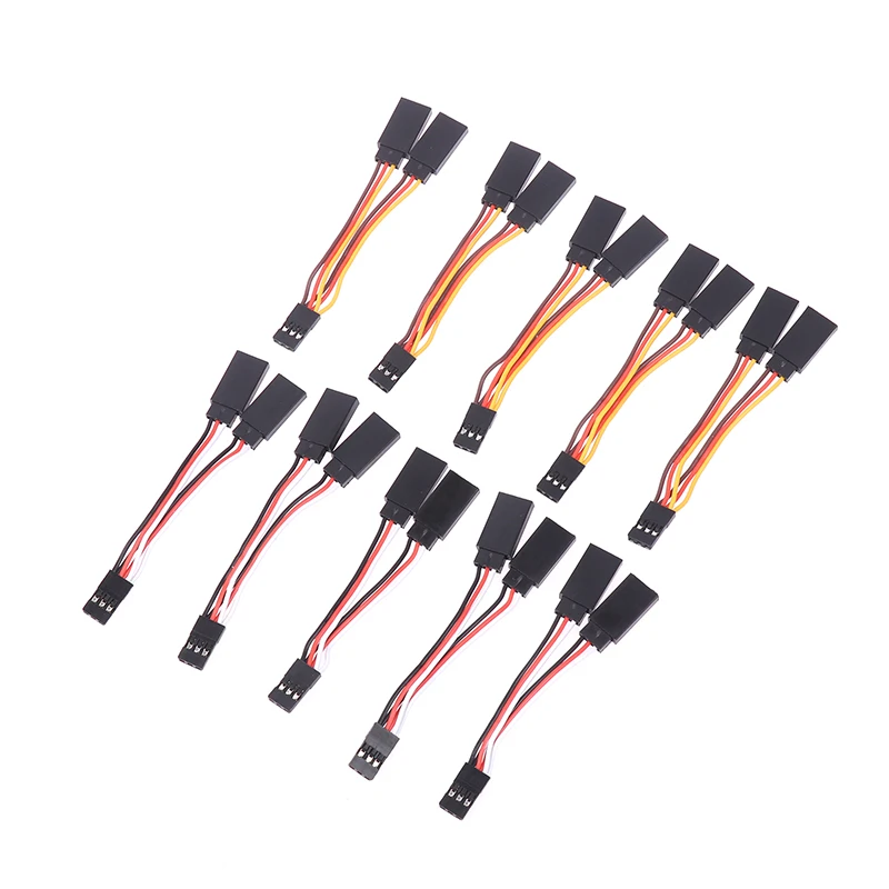 

Hot Sale 5 Pcs JR/Futaba Style Servo 1 To 2 Y Harness Leads Splitter Cable Male To Female Extension Lead Wire For RC Models 7Cm