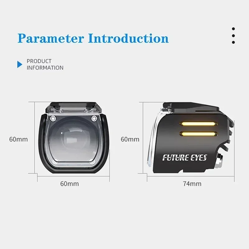 Motorcycle Fog Lights Future Eyes UF1 Viper Motorcycle Spotlight LED Fog Lights Backlight Switch Roadlaying Assist Light Warning Light Moto Headlight