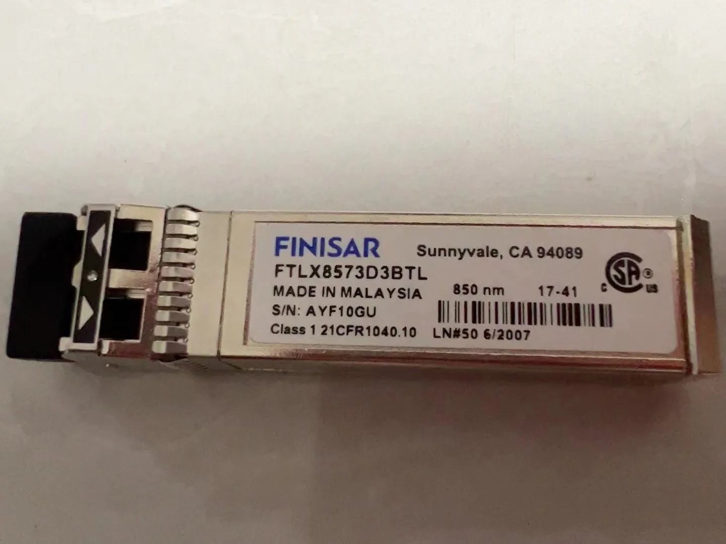 

FINISAR 10GB SFP FTLX8573D3BTL SFP+ 10G 850NM 300M Multimode Dual Fiber Transceiver Module/Finisar Fiber Optical Module