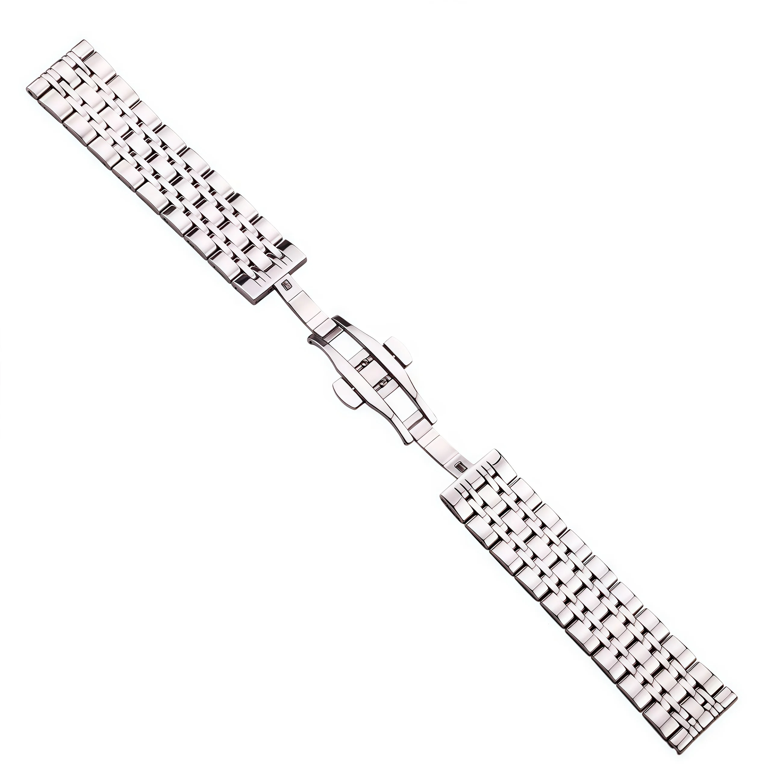 Sleek Polished Stainless Steel Men's Watchband Bracelet