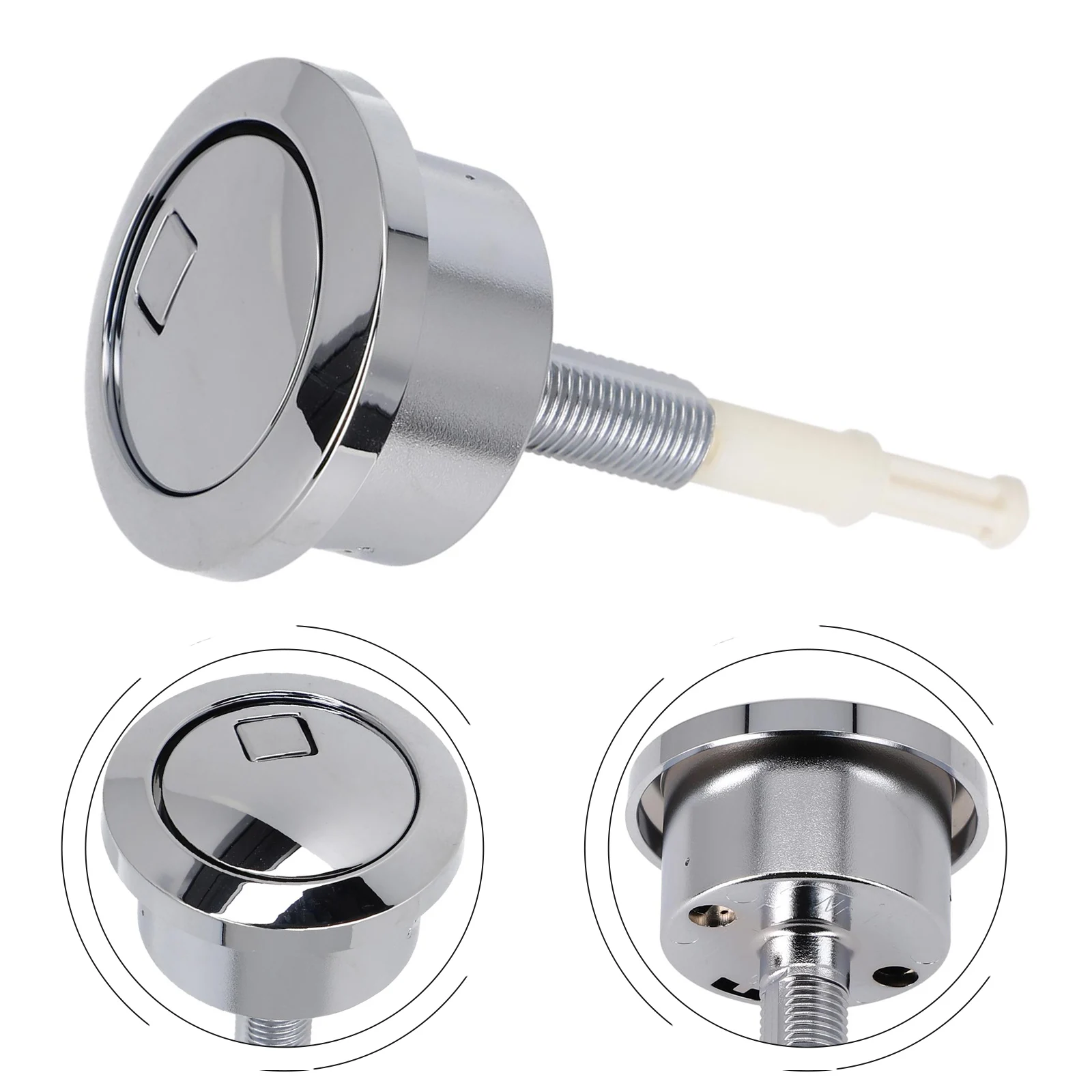 

1pc Toilet Button For Geberit Type 280 Replacement Dual Actuation Push Button 274.006. KG. 1 ABS Chrome Silver Toilet Button