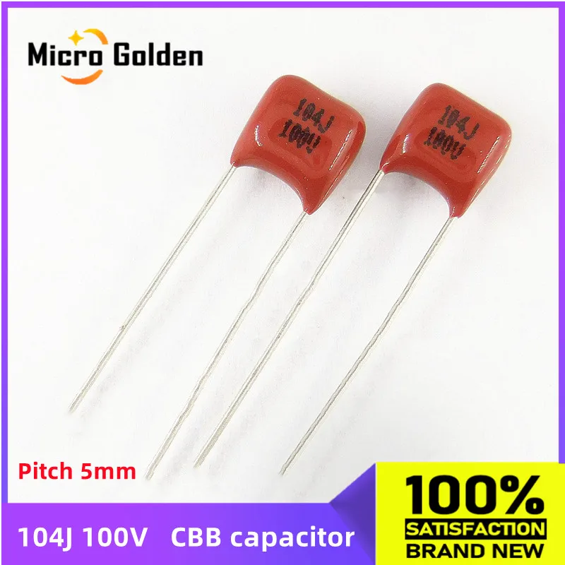 10pcs 104J 100V CBB 폴리 프로필렌 필름 커패시터 피치 5mm 104 100nF 100V| | - AliExpress
