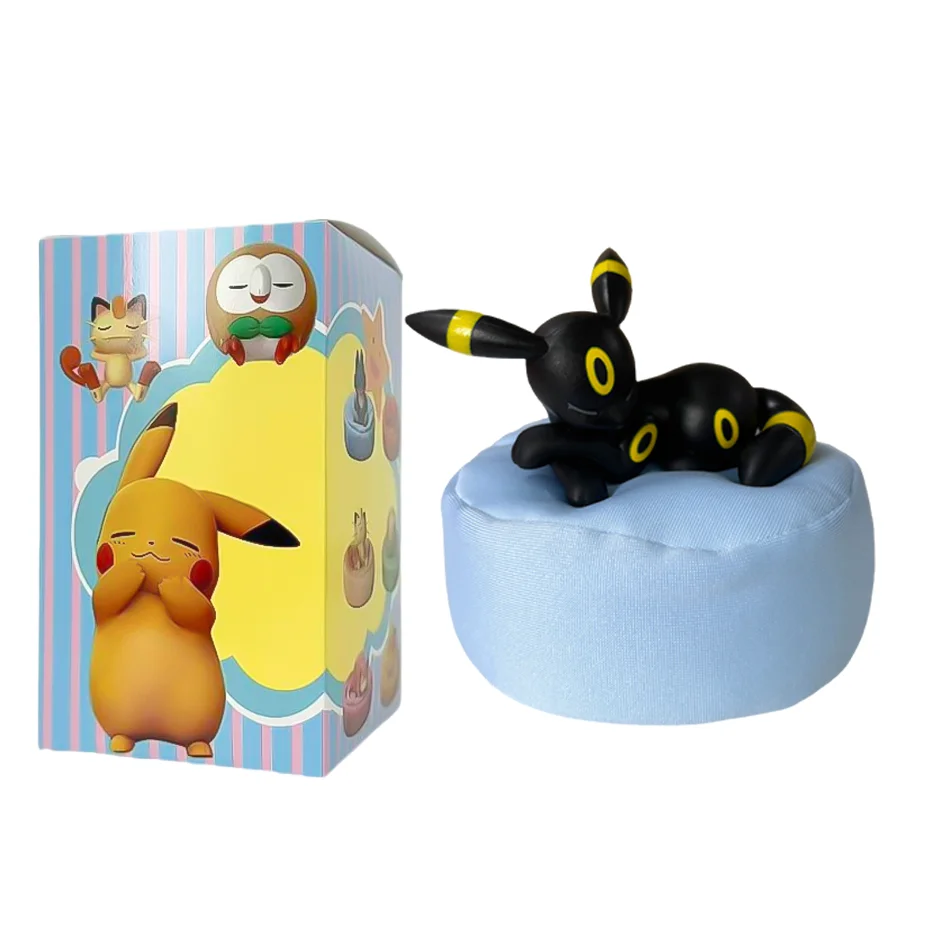 Anime Poké Mon Blind Box Eevee Family Sleeping Series Figurines - Adorable Collectible Toys Gift Set