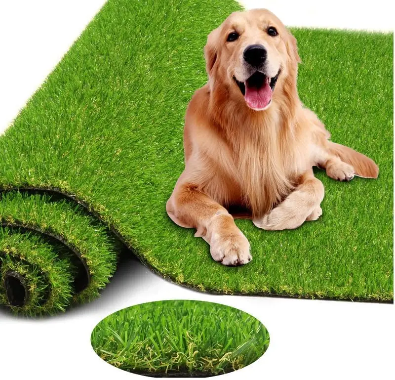 Artificial Grass Turf 15FTX20FT Outdoor Rug 0.8 Inch Fake Grass Realistic Synthetic Turf Mat Drain Holes Artificial Lawn Carpet