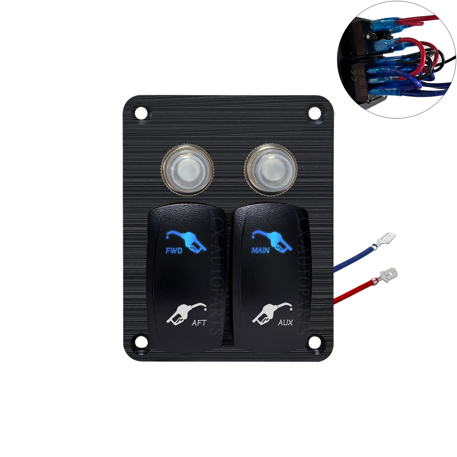 Fuel Rocker Switches Dual-Tank Fuel Pump Rocker Switch Panel FWD/AFT & MAIN/AUX Engine Fuel ...