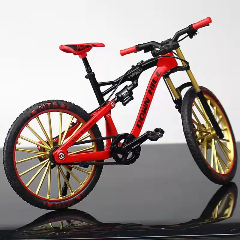 

Mini 1:8 Model Alloy Bicycle Toy Diecast Metal Finger Mountain Bike Racing Toy Bend Road Simulation Collection Toys for Kids