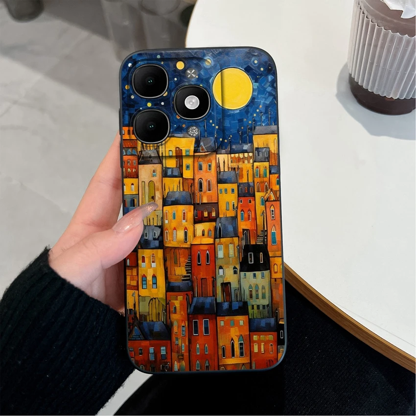 Pretty Floral Liquid Silicone Shockproof Phone Case with Screen Protector