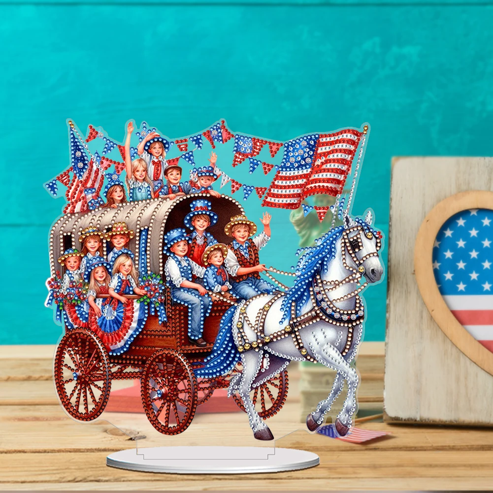 Acrylic 2D Flat DIY Table Top Diamond Painting Ornament Kits 5D DIY Diamond Art Tabletop Decorations Bedroom Table Decoration