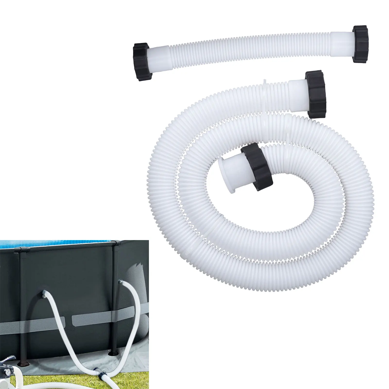 Pool Pump Hose Filter Pump Hose Pool Pump Replacement Hose for 1.5in Diameter Replacement Pool Hose for Above Ground Pools White