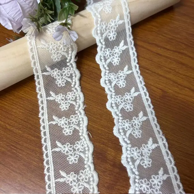 4cm Width Hot Exquisite Cotton Sewing Accessories 5 Meters Embroidered Lace Edge Trim