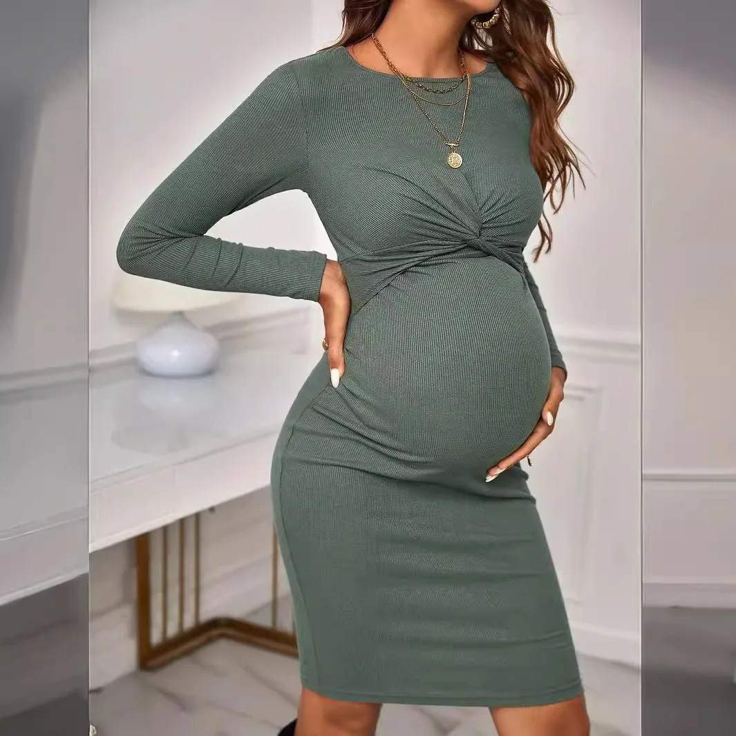 Alice Round Neck Pregnancy Maternity Dress 3