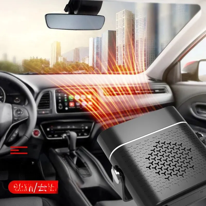 Car Heater Car-mounted Warm Air Machine Adjustable Heater Fog Remover Cold Warm Dual Use Car Front Desk Glass Heating Device Housewarming