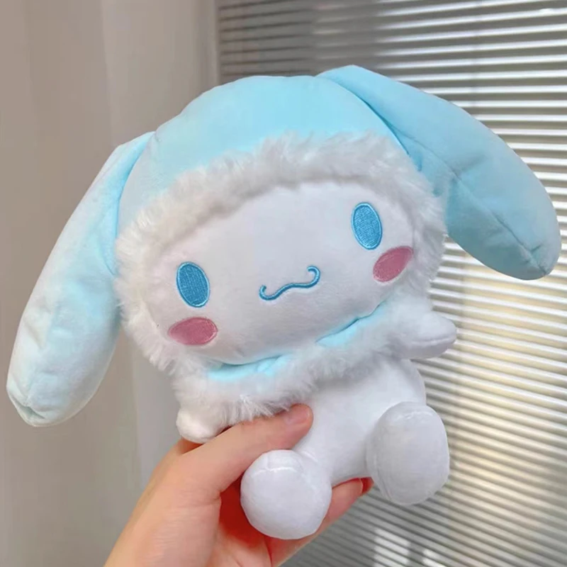 

Милая плюшевая кукла Sanrio Cinnamoroll с шляпой, плюшевые игрушки, праздничный подарок, домашний декор, мягкие куклы, подарок на день рождения для детей