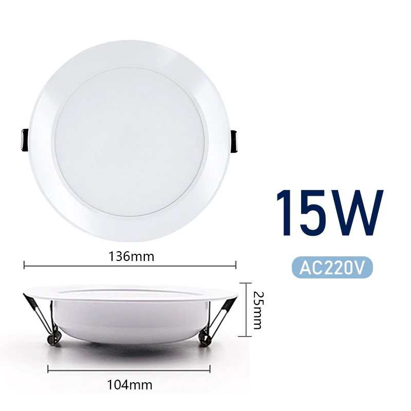 Led Downlight 220V 3W 5W 7W 9W 12W 15W Ceiling Light Recessed Down light Round Led Panel Light LED Spot light Indoor Lighting recessed spotlights LED Downlights