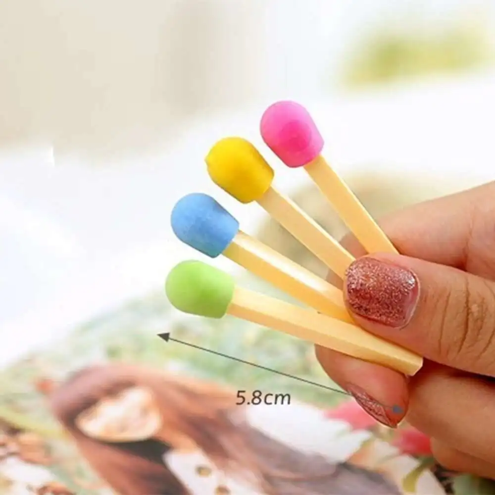 Kawaii Mini Matchstick School Stationery Supplies Lovely Rubber Creative Novelty Pencil Eraser 1 Box