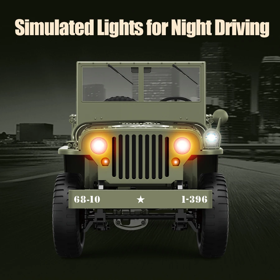 JJRC C8815 1:10 RC CAR Jeep Off Road Vehicle MB Multi Purpose Vehicle War Transport Rc truck 2.4G 4WD Simulation Climbing Car 4