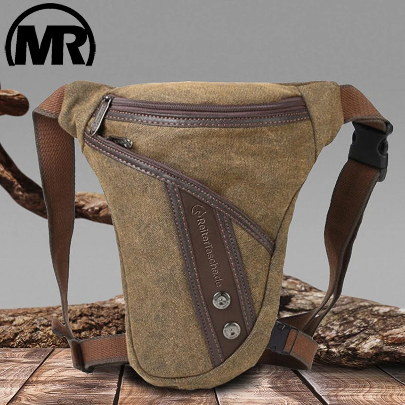 Motorcycle Outdoor Vintage Leather Drop Leg Bag Tactical Thigh Waist Fanny  Pack