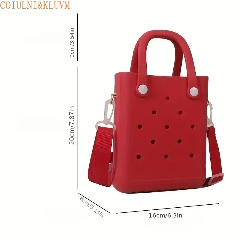 【COIULNI&KLUVM】eva Bath baskets Mini Summer Beach Bag,Women's bag travel bag EVA Hole Travel Tote Bag, Outdoor Sports Boat Bag