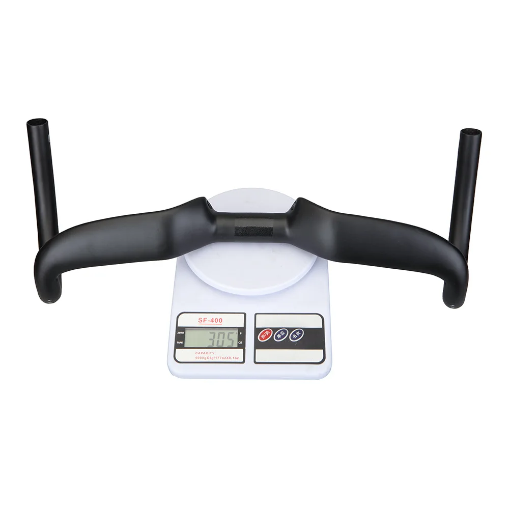 BALUGOE Road Bike Haddlebar Carbon Fiber Large Angle Full Inner Wiring Toe-out Angle 14 Degree Lift Bicycle Accessories