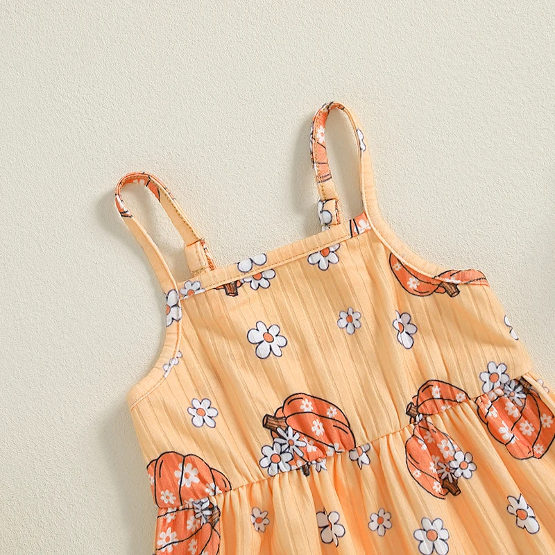 Focus norm 0-3y Baby Baby Stram pler Halloween Ghost/Kürbis Print ärmellose Spaghetti träger Kleinkind Overalls – Detail 10