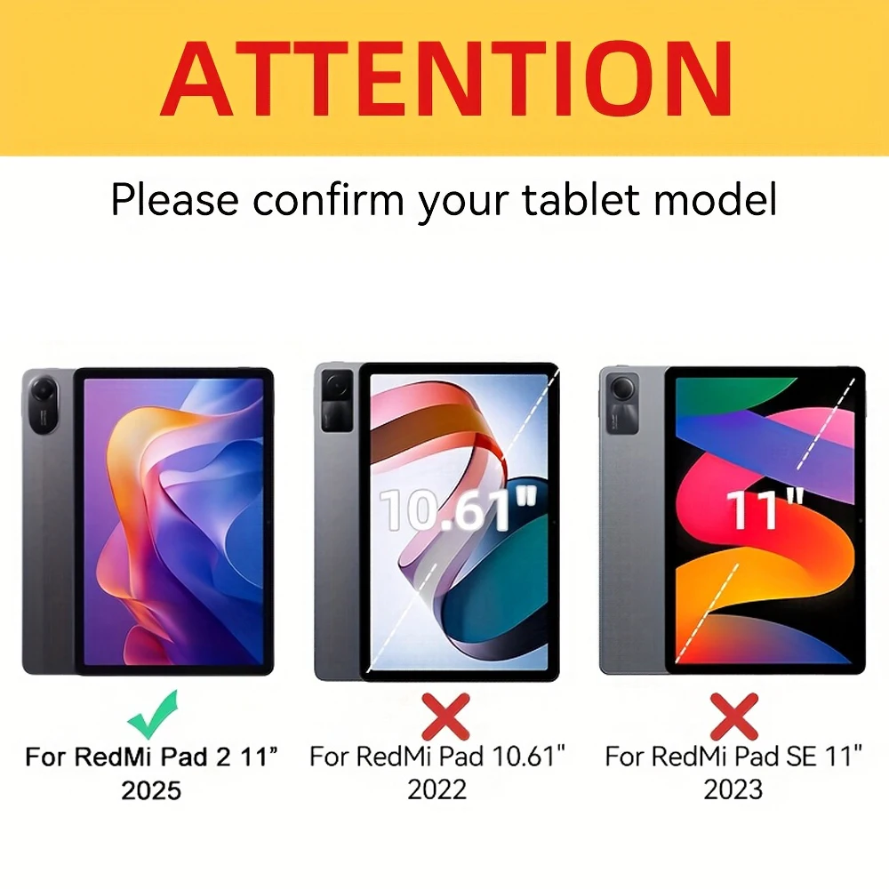 Case for Redmi Pad 2 2025 11 inch Auto Wake Stand Magnetic Smart Tablet Cover For Xiaomi Accessories