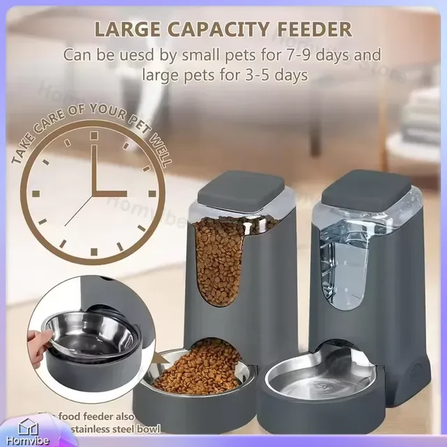 2.5L Automatic Pet Water Dispenser for Dogs and Cats Large Capacity Gravity Feeder Plastic Bottle Design Pet Feeding Supplies 1