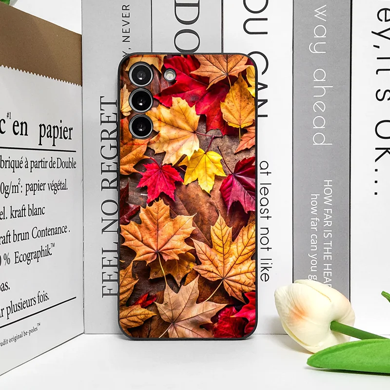 Hand-Painted Autumn Maple Leaf Shockproof Phone Case - Soft Cover Art s