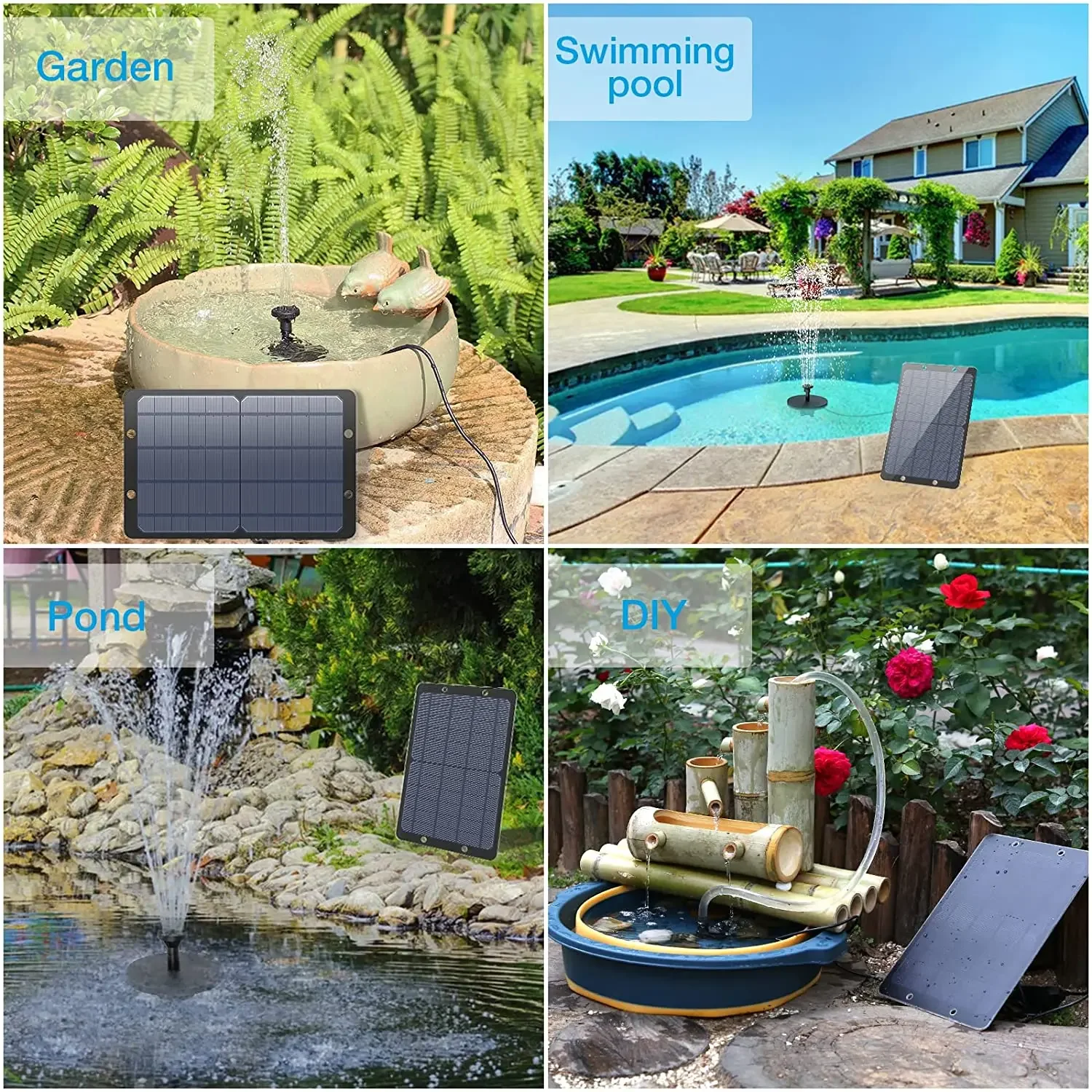 DIY Solar Water Fountain for Garden Decorate with Nozzles Water Pipe for Bird Bath Outdoor Fountain Ponds solar fountain water fountain solar fountain pump solar water pump garden pond fountain