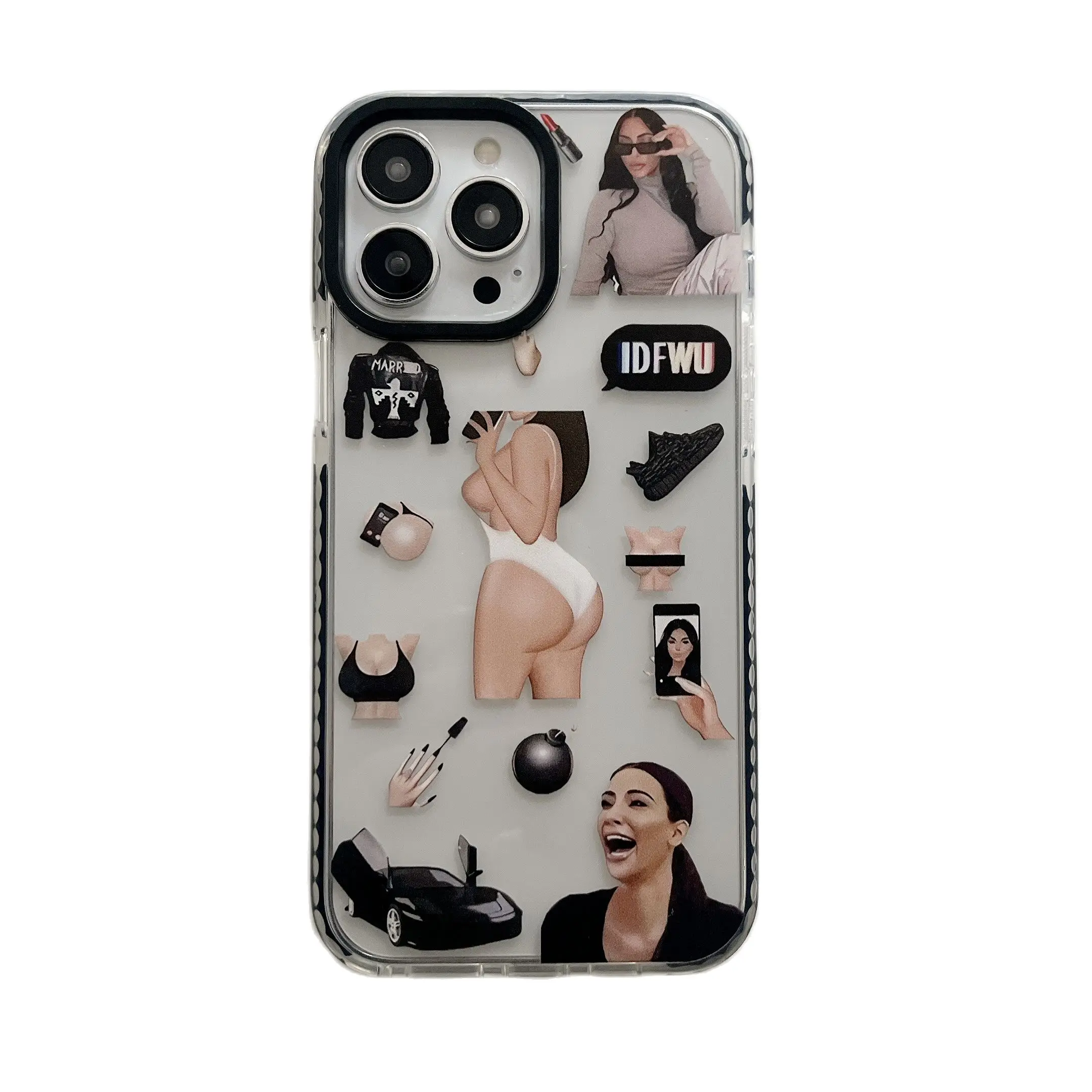 Custodia iPhone 14 Pro Max Rosa Cuore - Cover Silicone Protezione Camera
