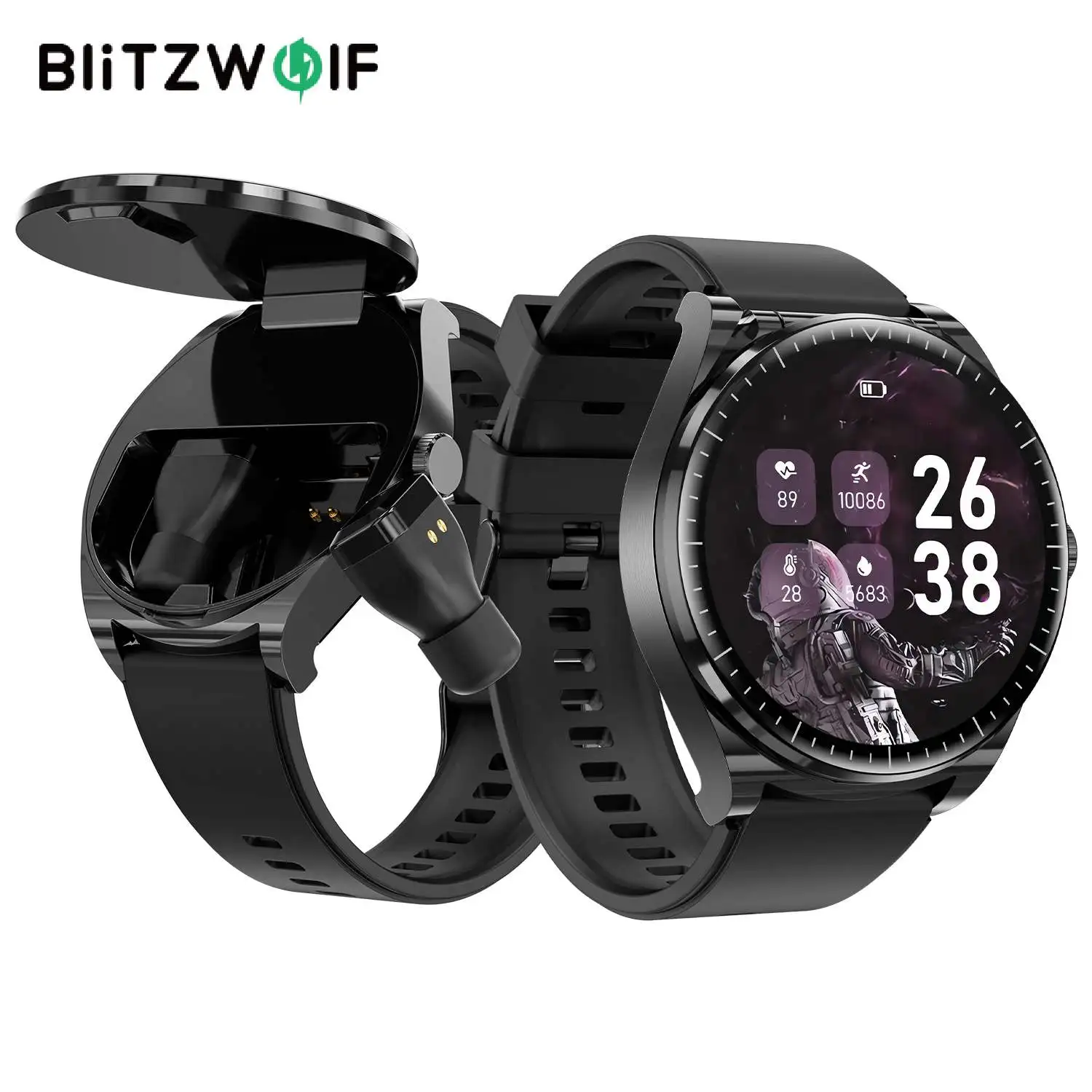 

BlitzWolf BW-HW1 TWS 1.53 inch HD 2 in 1 Smart Watch with bluetooth Earphone Multiple Health Monitor Heart Rate Smart Watch