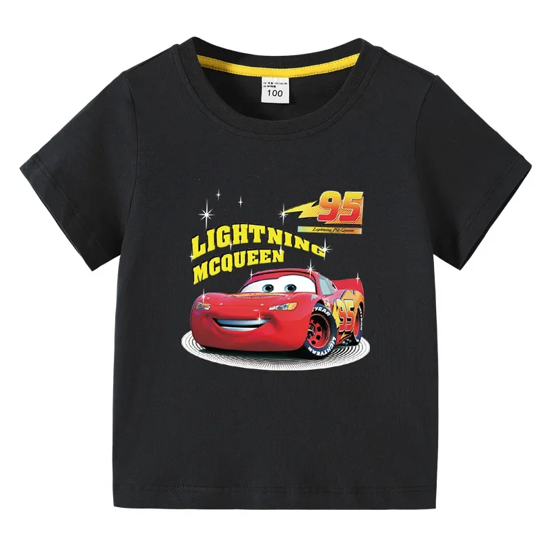 Potdemiel Summer Fashion Kids T-Shirts Car Pixar Lightning McQueen Print Cartoon Girls Clothes Baby Boys Children Cotton T Shirt 2