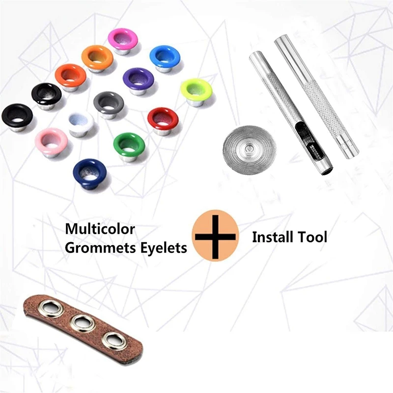 ABGH-Grommets Kit 3/16Inch 400Pcs Eyelets Kits Eyelets Grommet Sets For Shoes Clothes Crafts Bag DIY Project (4 Colors)