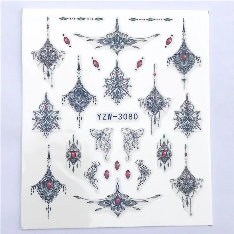 Water sticker for Nail Art Decoration Mandala lotus moon Diamonds adhesive design