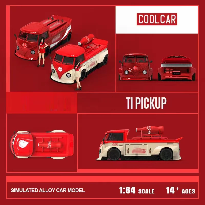 

CoolCar 1:64 Model Car T1 Bus Wide Body Alloy PickUp Vehicle Classical Coating