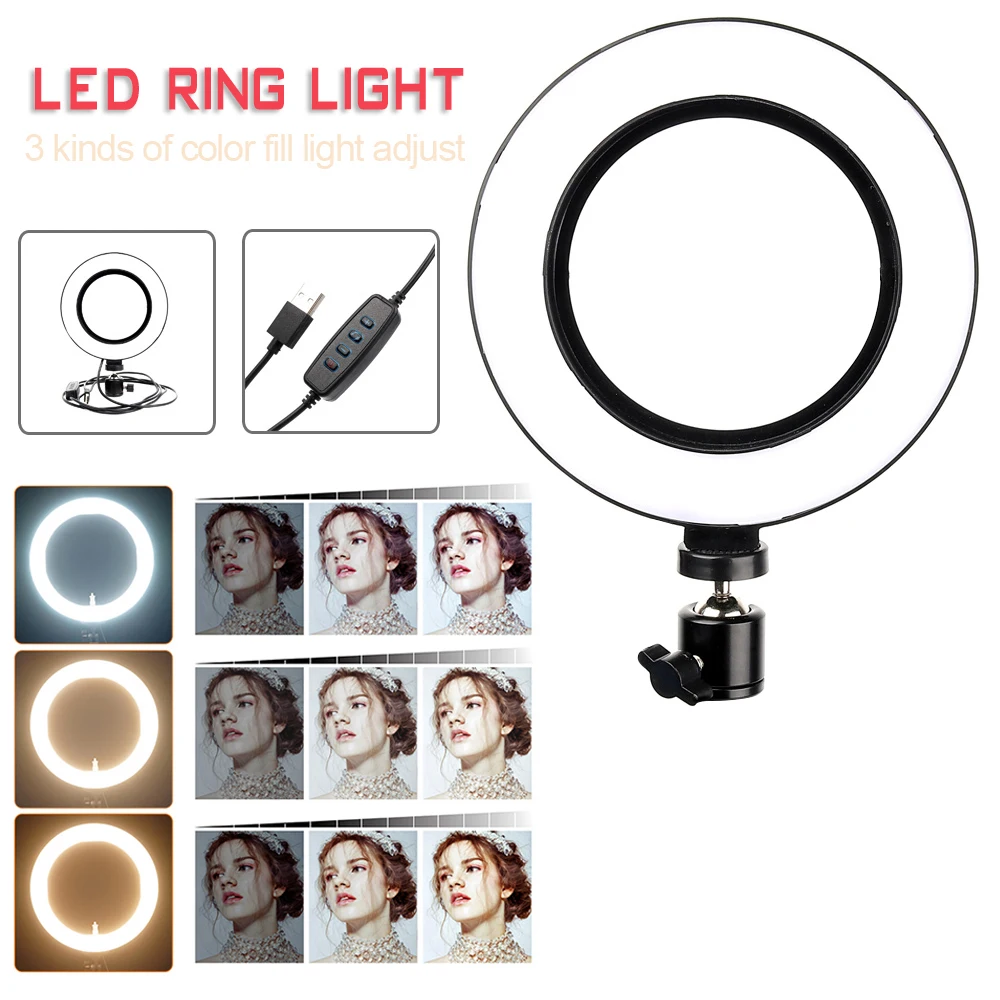 Description Picture 2 of itemLED Selfie Ring Lighting Photographic Selfie Ring Lamp USB Remote Fill light For YouTube TikTok Video Live Phone Holder & Tripod
