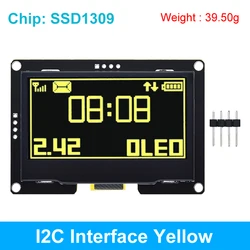 2.42-Inch OLED HD Display Module with SPI/IIC Interface (2.42 I2C Yellow)