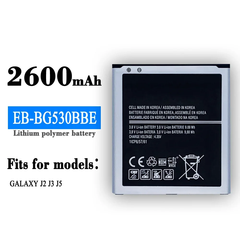 

NEW 2600mAh EB-BG530BBE Battery For Samsung Galaxy Grand Prime G530 G530F G5308W G531 G531f G531h J3 2016 J5 2015 EB-BG530BBC
