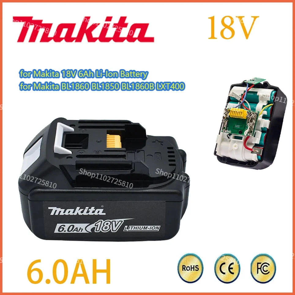 

Makita Original 18V Makita 6000mAh Lithium ion Rechargeable Battery 18v drill Replacement Batteries BL1860 BL1830 BL1850 BL1860B